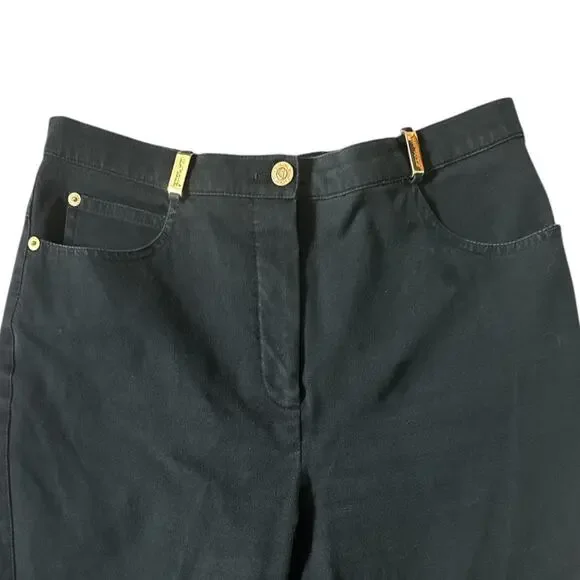 St. John Sport Black Straight Leg Jeans 8 - Picture 3 of 11